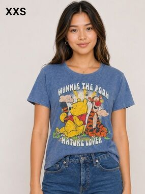 VINTAGE Winnie the Pooh Nature Lover Short Sleeve Tee - Blue XXS